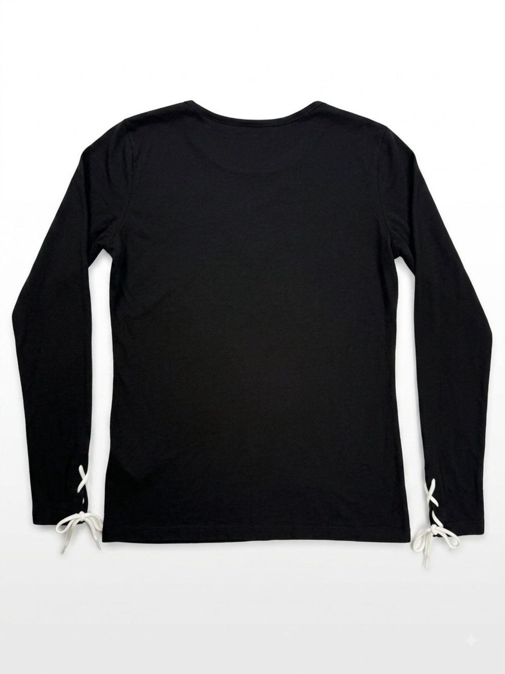 NFL Team Apparel Women's Black Lace-Up Long Sleeve Tee Pittsburg Steelers - Picture 2 of 4